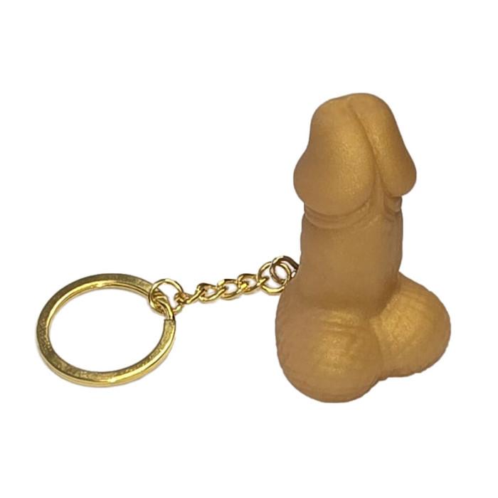 Obsenza - Penis shaped whistle keyring gold color - Image 1