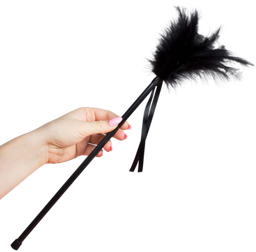 Obsenza - Penas Negras 40 cm para Massagens Sensuais e Prazeres Intensos - OS - Image 1