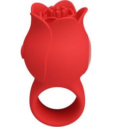 Obsenza - Vibromasseur de Doigt en Forme de Jae Rose avec 10 Modes de Vibration - Rouge - Image 1