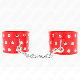 Obsenza - Muñequeras con Cierre a Presión y Tachuelas Ajustables de KINK - Rojo - Image 1
