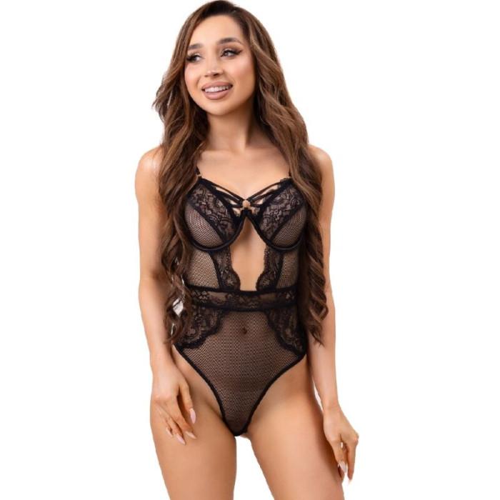 Obsenza - Body Séduisant Paula LC 20209 en Dentelle Noire pour Femmes - Noir - Image 1