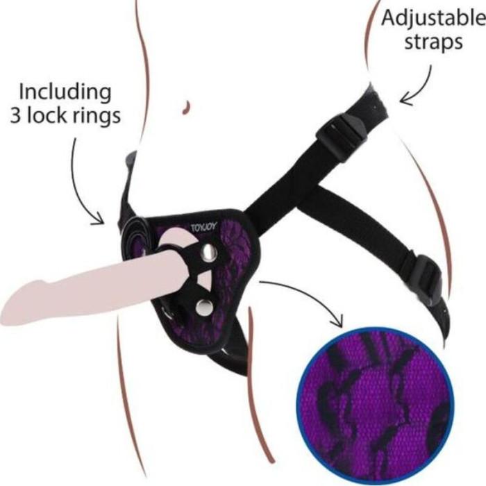 Obsenza - Get Real Adjustable Lace Harness for Ultimate Roleplay Pleasure - Purple - Image 1