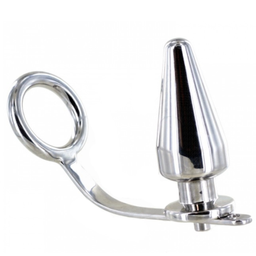 Obsenza - Anneau en Acier avec Plug Anal Ergonomique 80x55 mm - Image 1