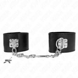 Obsenza - Appui-Poignets Ajustables avec Fermeture par Cadenas Noir 16-23 cm x 5,5 cm - Noir - Image 1