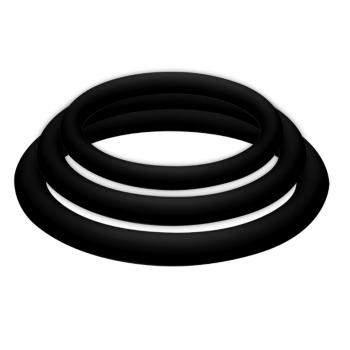 Obsenza - JOYDIVISION Potenzduo Plus 3 Black Rings Set for Enhanced Erection and Sensitivity - Black - Image 1
