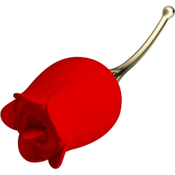 Obsenza - Pretty Love Rose Lover Clitoral Stimulator with 12 Vibrations - Red - Image 1