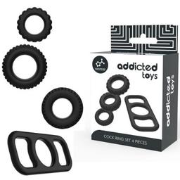 Obsenza - Addicted Toys 4er Cock Ring Set für intensiven Sex und langanhaltende Erektionen - Image 1