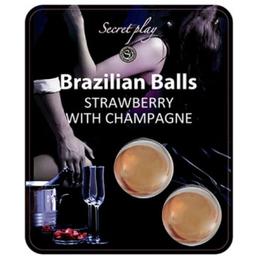 Obsenza - Set di Palline Brasiliane Fragola e Champagne per Massaggi Sensuali - Image 1