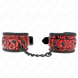 Obsenza - KINK Diamond Pattern Wrist Restraints Adjustable 17-26 cm x 5. - Red - Image 1