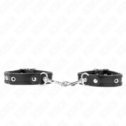 Obsenza - Pulseiras BDSM Ajustáveis com Pregos Pretas 16-22 cm x 2 cm KINK - Preto - Image 1