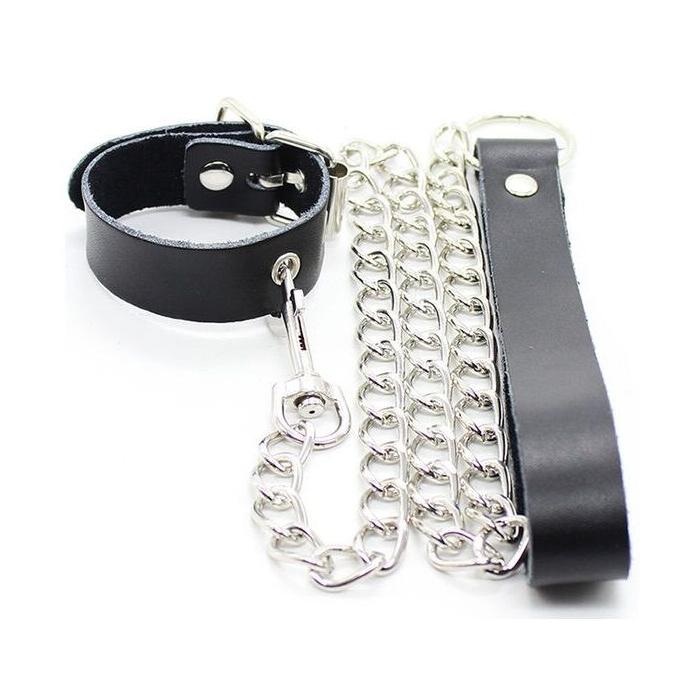 Obsenza - Collier Pénis en Cuir avec Chaîne Métallique pour Fetish et BDSM - Image 5