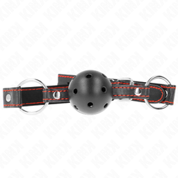 Obsenza - KINK Hohlharter Schwarzer Ballknebel Modell 2 65x2,5 cm - Schwarz - Image 1