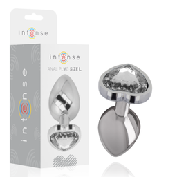 Obsenza - Plug Anal de Metal con Corazón de Diamante de INTENSE - L - Image 1