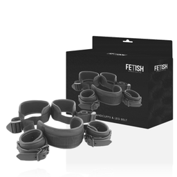 Obsenza - Set Restrizioni BDSM Posizione a Gambe Aperte con Manette in Neoprene - Image 1
