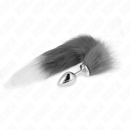 Obsenza - KINK Medium Anal Plug with Synthetic Tail for Enhanced Play - Gray - Image 1