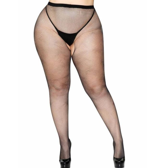 Obsenza - Leg Avenue Black Fishnet Crotchless Mesh Panties - OS - Image 1