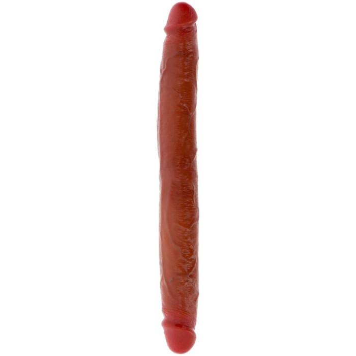 Obsenza - Double-ended silicone dildo caramel 35 cm - Image 1