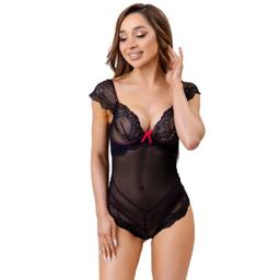Obsenza - Body Sensual Evelyn LC 20243 com Renda e Transp arências Preto S/M LIVCO CORSETTI FASHION - Preto - Image 1