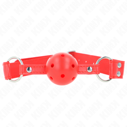 Obsenza - Mordaza de Bola Hueca Roja Dura 62x2 cm KINK - Rojo - Image 1