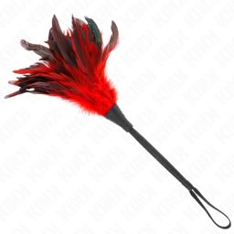 Obsenza - Red Maids Hornform Tickling Hühnerfedern 36 cm – Elegantes BDSM-Accessoire - Image 1