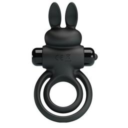 Obsenza - PRETTY LOVE Vibrator III Kaninchenring für schwarzen Penis - Schwarz - Image 1