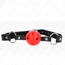 Obsenza - KINK Hard Red Hollow Ball Gag 4. - Red - Image 1