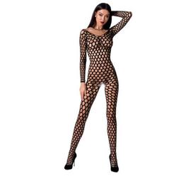 Obsenza - Elegant Passion Woman BS077 Fishnet Bodystocking with Lace and Crotch Opening - OS - Image 1