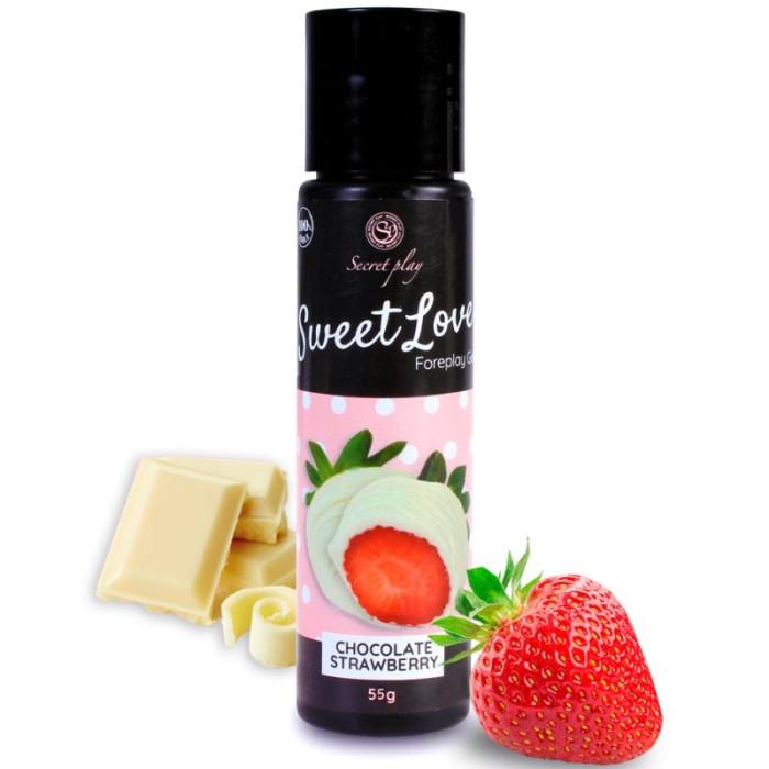 Obsenza - Gel Lubrifiant Comestible Sweet Love Fraise & Chocolat Blanc - 60ml - Image 1