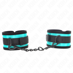 Obsenza - Muñequeras ajustables de nylon con cierre de velcro para BDSM KINK - Celeste - Image 1