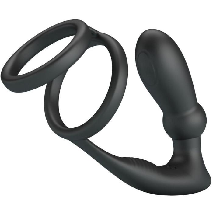 Obsenza - Pretty Love Emoni Penisring mit Anal Plug – 12 Vibrationsmodi für intensiven Genuss - Schwarz - Image 1