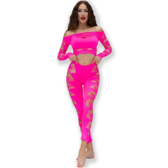 Obsenza - Chilirose Seamless Top & Pant Set for Elegant Comfort - S/L - Image 1