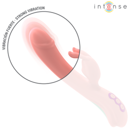 Obsenza - Vibratore Rabbit Rachel con 5 Modalità di Vibrazione e Stimolazione G Scopri un'esperienza di piacere unica con il vibratore Rachel di INTENSE, progettato per offrire doppia stimolazione e sensazioni intense. - Rosa - Image 1