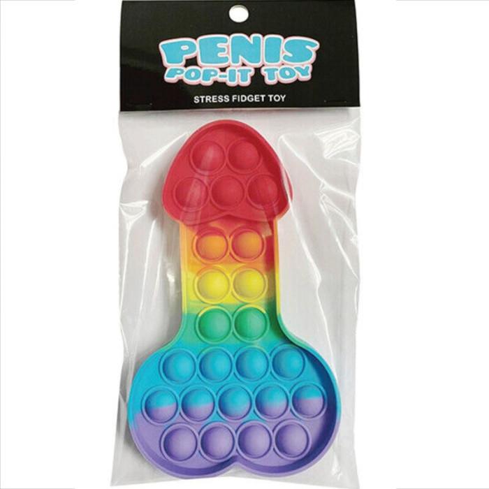 Obsenza - Juguete antiestrés Penis Pop-It Multicolor para Relajación y Diversión - Image 1