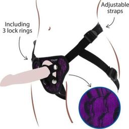 Obsenza - Harnais en Dentelle Strap-On Violet Get Real pour Plaisir Intense - Violet - Image 1