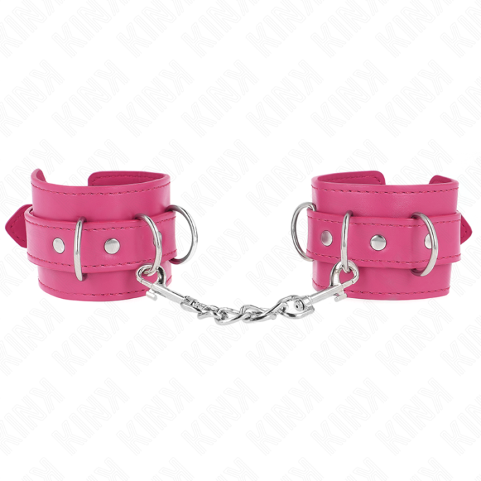 Obsenza - KINK Adjustable Pink D-Ring Wrist Restraints 17. - Pink - Image 1