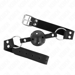 Obsenza - Mordaza de Bola Transpirable 4 cm Ajustable con Doble Remache Modelo 1 KINK - Negro - Image 1
