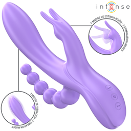 Obsenza - Vibrador MIKO triple con estimulador y anal 7 modos de vibración - Morado - Image 1