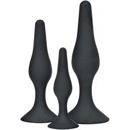 Obsenza - Anal play curvy companions plug anal 3 piezas negro - Image 1