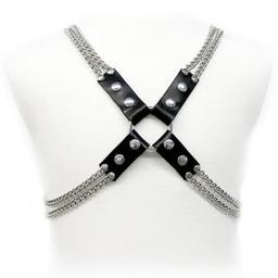 Obsenza - Adjustable Leather Chain Harness for Ultimate BDSM Experience - OS - Image 1