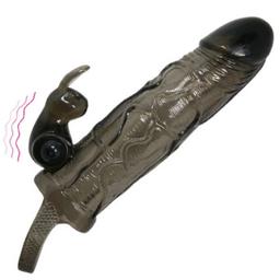 Obsenza - Baile Brave Man Penis Cover with Rabbit for Enhanced Pleasure - Black - Image 1