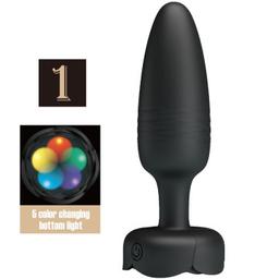 Obsenza - Tarion Anal Plug com Luz LED Preto 12,5 cm - Vibrador com 10 Modos de Vibração - Image 1