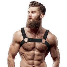 Obsenza - Adjustable Neoprene Chest Harness for Men - Fetish Submissive Attitude - OS - Image 1
