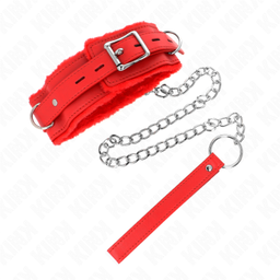 Obsenza - KINK Red Collar with Leash 65cm for Control and Submission - Red - Image 1