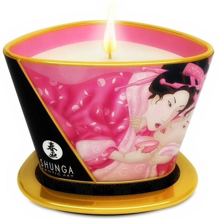 Obsenza - Aphrodisiac Roses Massage Candle by Shunga - 170ml Sensual Bliss - 170ml - Image 1