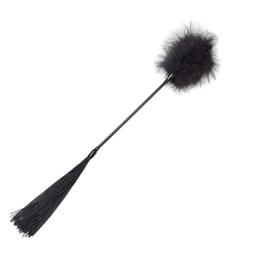 Obsenza - Secret Play Dual-Function Duster and Whip for Intimate Pleasure - Black - Image 1