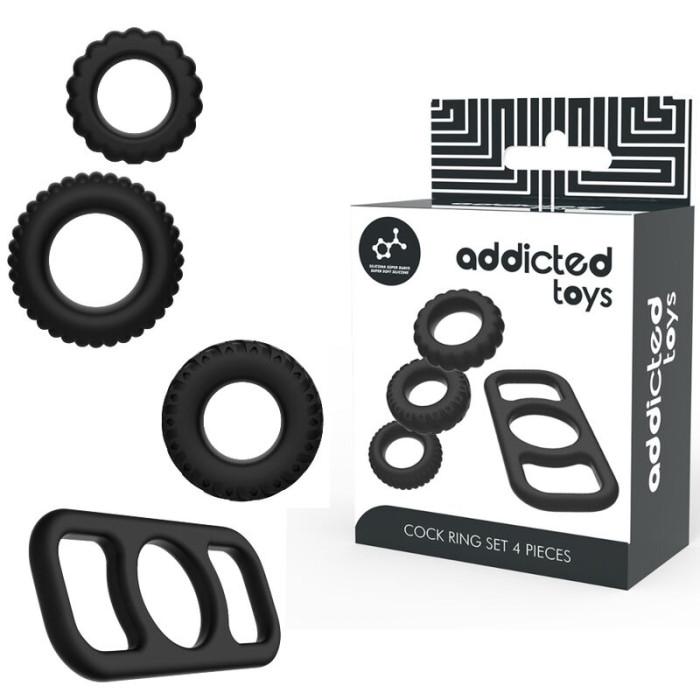 Obsenza - Set di Anelli per Cazzo in Silicone Flessibile – Addicted Toys - Image 1