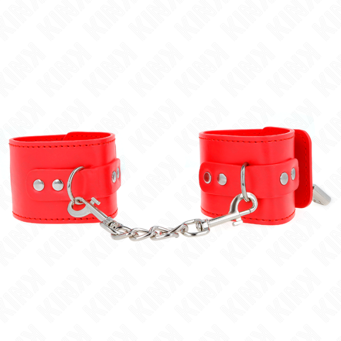 Obsenza - Appui-Poignets Ajustables avec Fermeture Cadenas pour Séances BDSM - Rouge - Image 1