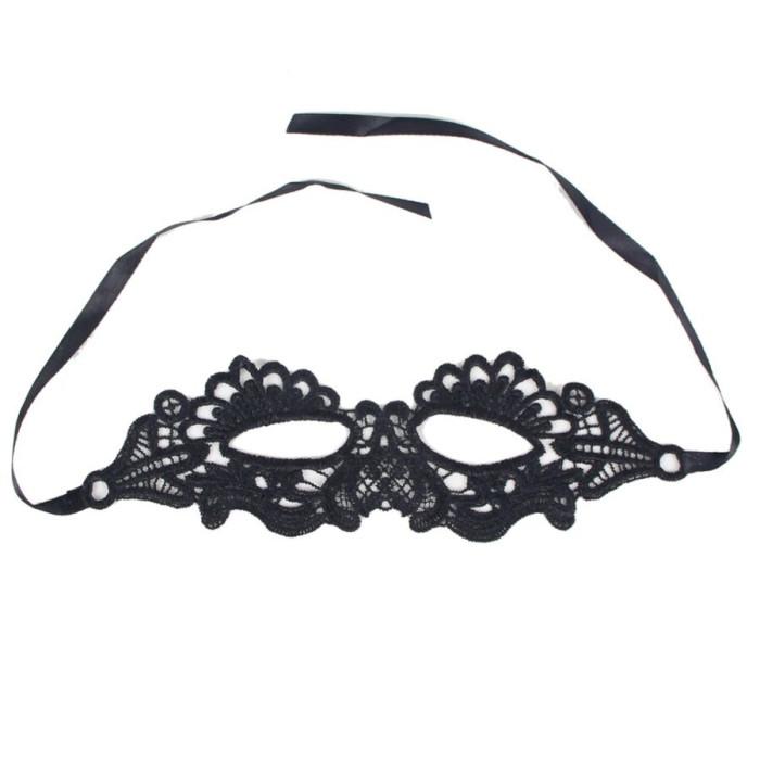 Obsenza - Queen Lingerie Black Lace Mask One Size for Seductive Play - Image 1