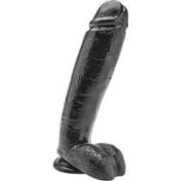 Obsenza - Get Real Realistic Dildo with Balls 25. - Black - Image 1