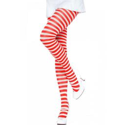 Obsenza - Medias de Rayas Blanco/Rojo Leg Avenue para un Estilo Atrevido y Elegante - OS - Image 1